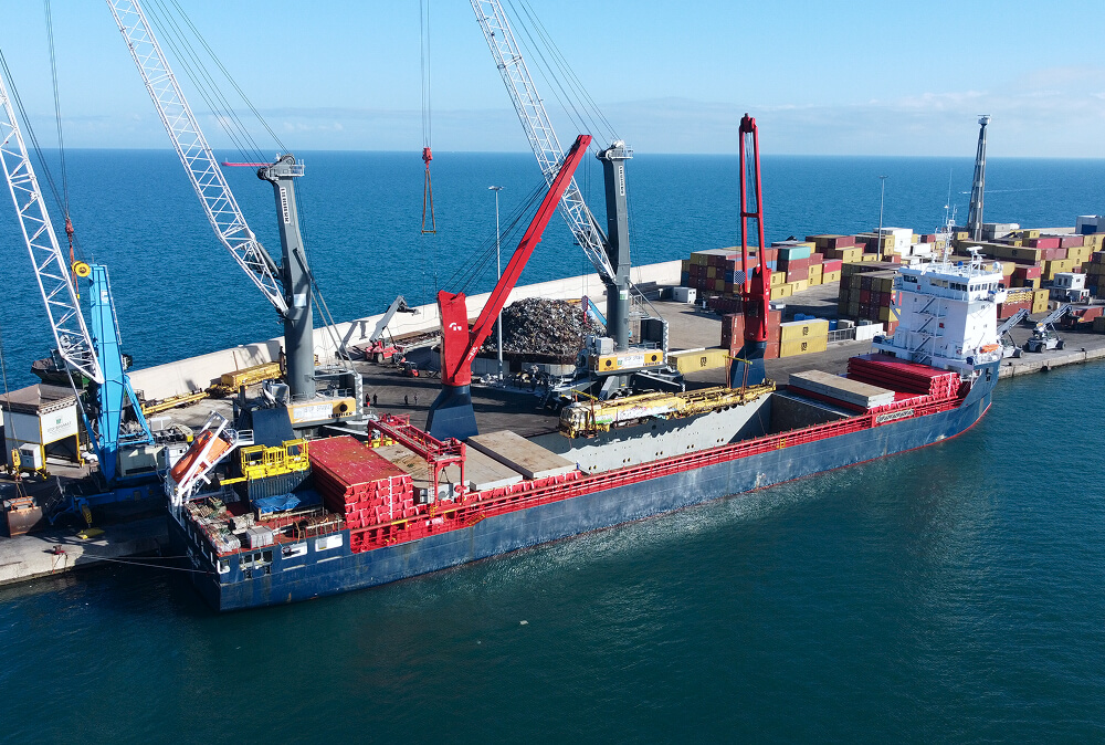 Cargo ship with Rail Machines in Bari