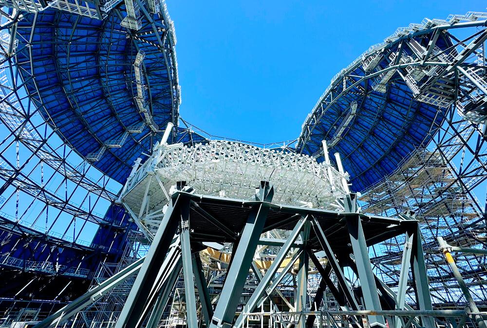 Telescope structure under construction in Cerro Armazones