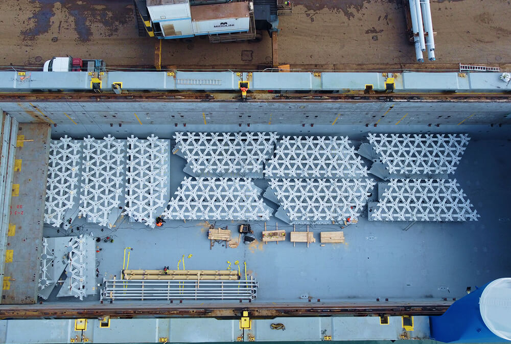 Telescope Components loaded on cargo ship
